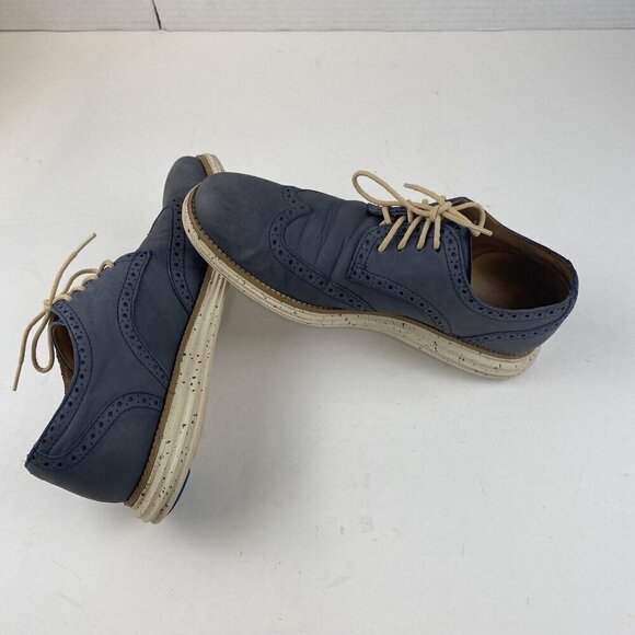 Cole Haan Lunargrand Suede Wingtip Oxford Shoes Blue Gray Men’s Size 9 Used - Picture 7 of 15